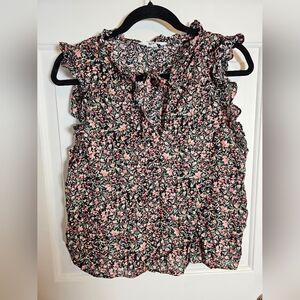 BB Dakota Steve Madden Floral Ruffle Sleeve Top Size Large